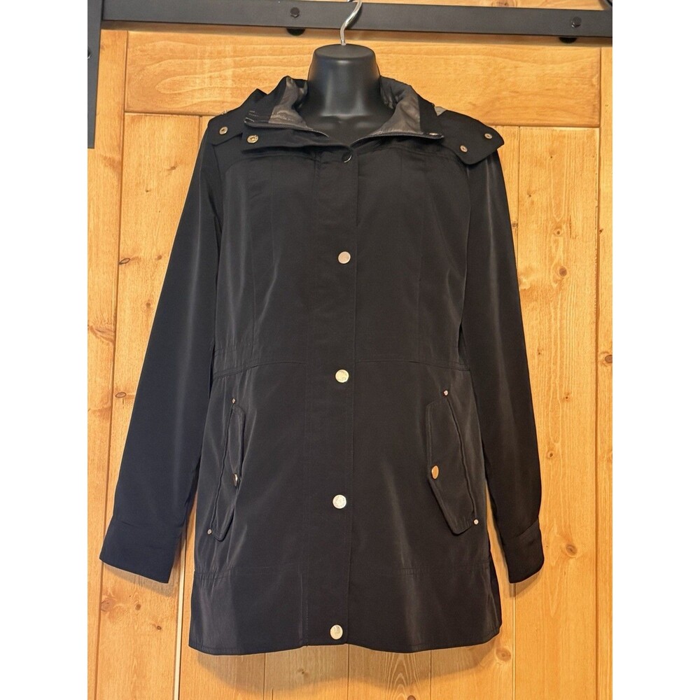 Liz Claiborne Black Trench Coat Women’s Size Small